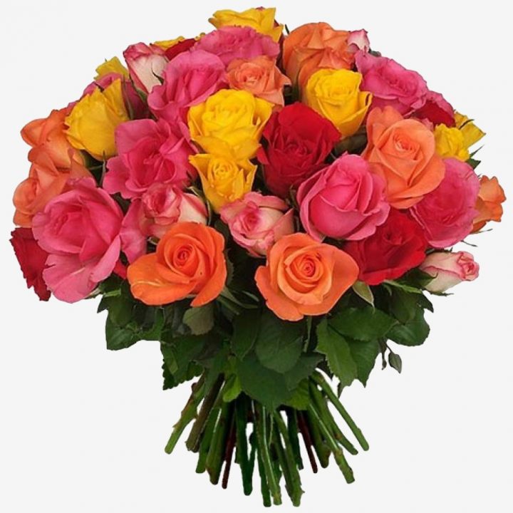 Букет Веселый микс из разноцветных роз